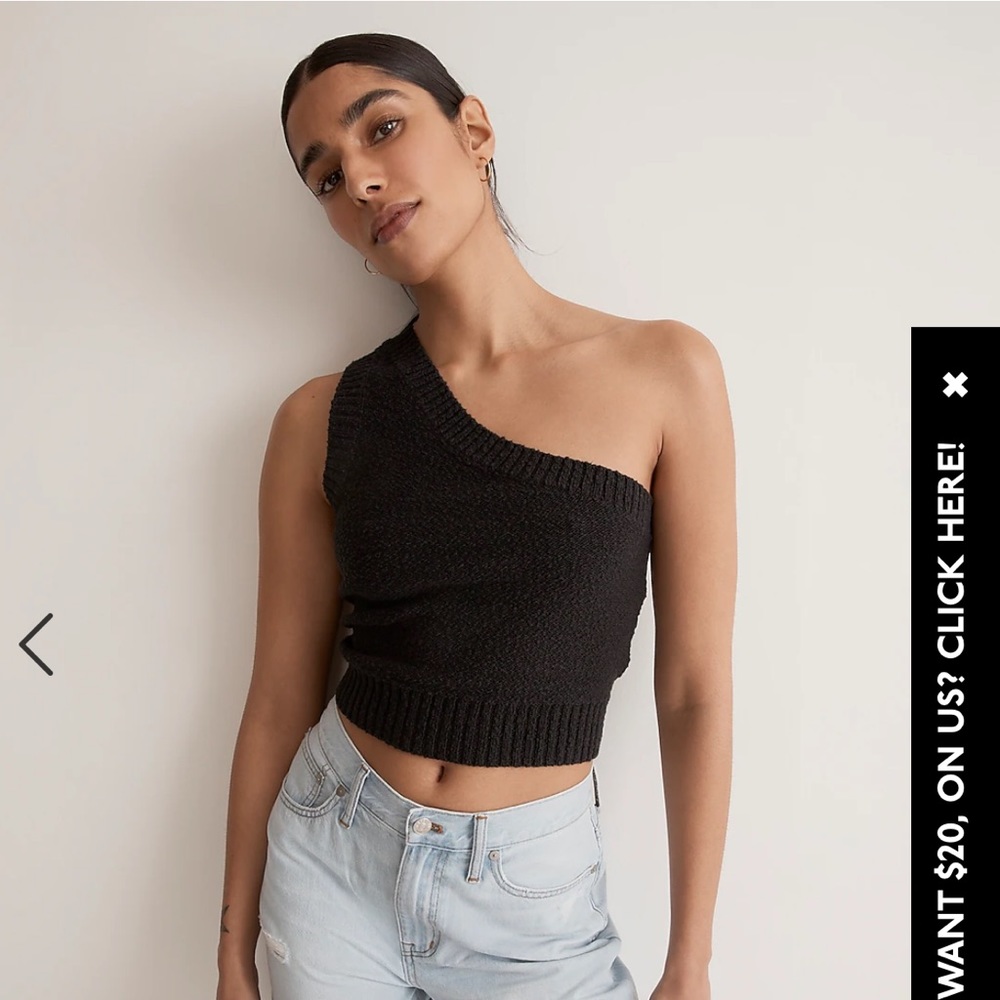 Madewell Textural-Knit One-Shoulder Sweater Tank